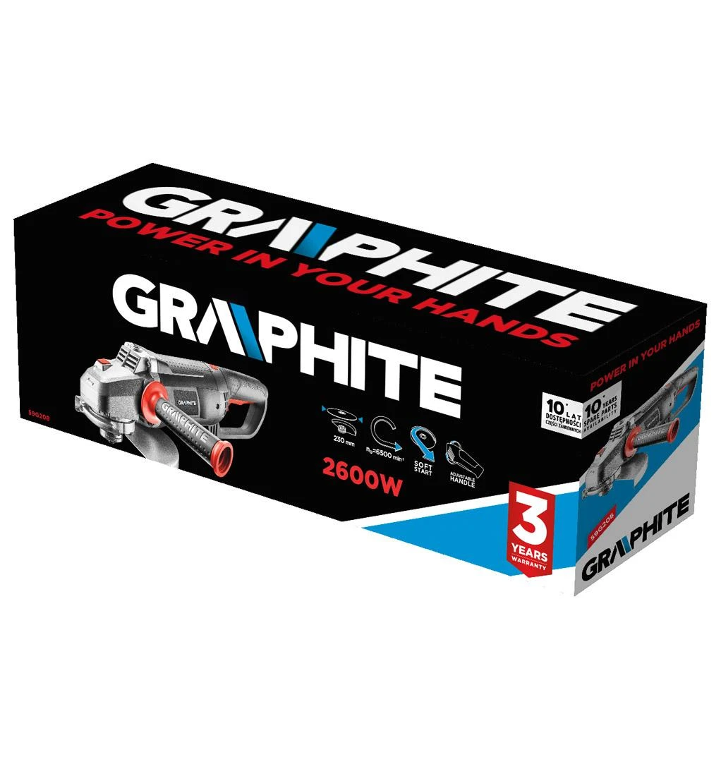 Kampinis šlifuoklis Graphite 59G208; 2600 W