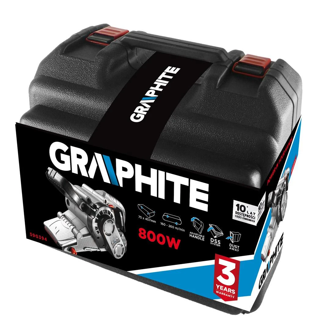 Juostinis šlifuoklis Graphite 800W 59G394