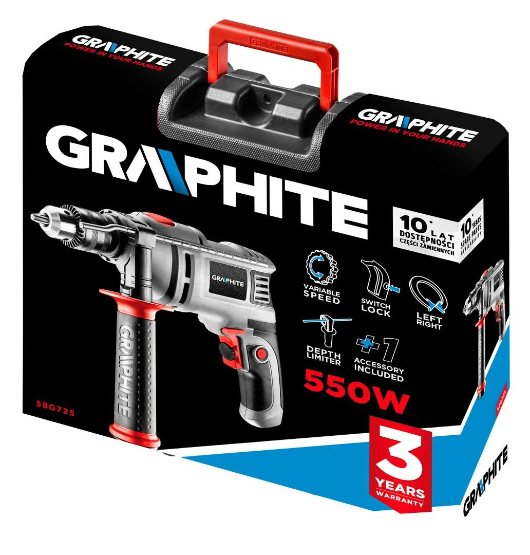 Graphite Grafitas Grafitas 58G725 smūginis gręžtuvas 550W
