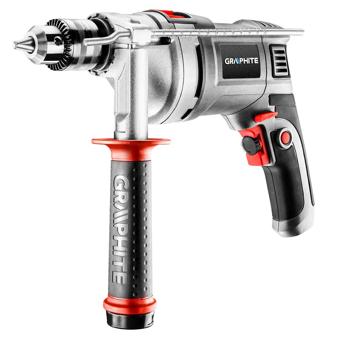 GRH Gręžtuvas 850 W smūginis gręžtuvas, 13 mm raktinis griebtuvas, greitis 0–3000 min-1, nešiojimo dėklas