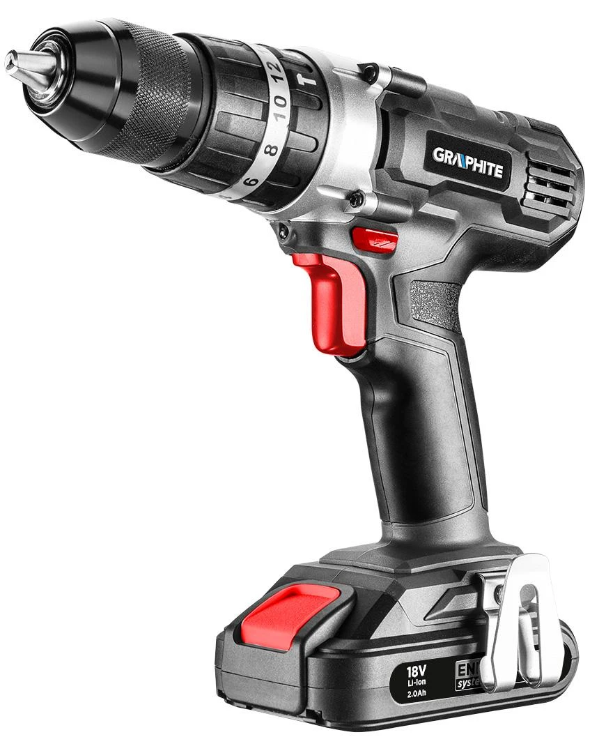 Smūginis Akumuliatorinis gręžtuvas - suktuvas GRAPHITE 58G010, 18V, be akumuliatoriaus ir kroviklio
