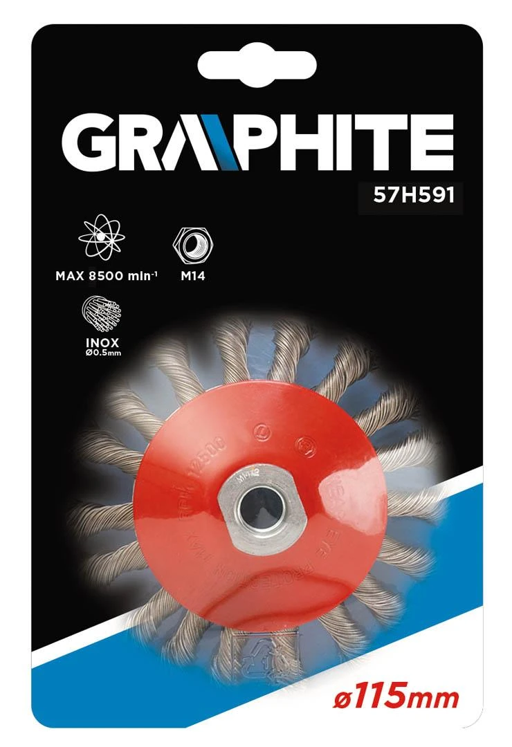 Szczotka Vielinis šepetys Graphite 115 mm M14 INOX - 57H591