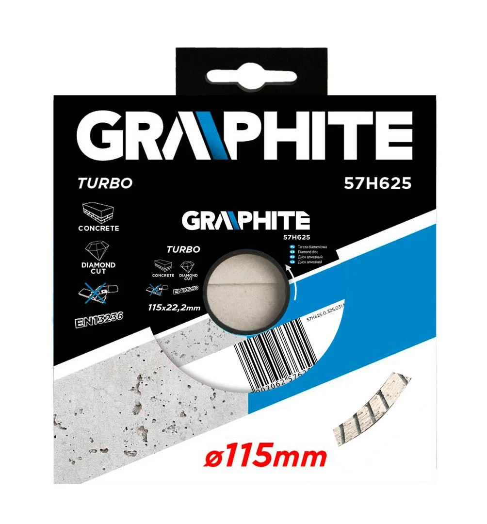 Tarcza Šlifuoklis Graphite 115x22,2mm turbo 57H625