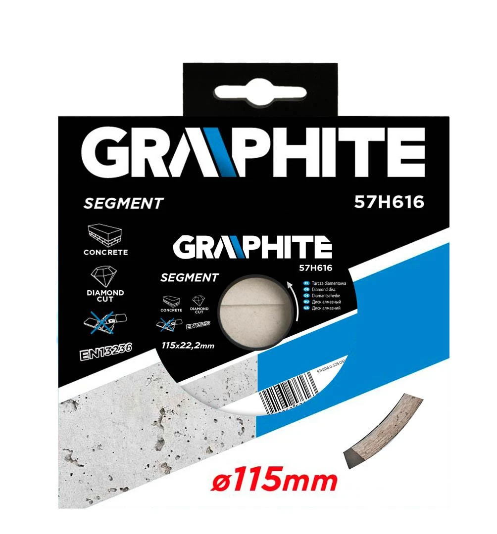 Tarcza Deimantinis šlifuoklis Graphite 115x22,2mm segmentowa 57H616