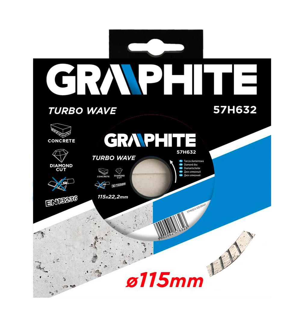 Tarcza Grafitinis deimantinis diskas 115x22,2 mm turbo banga 57H632