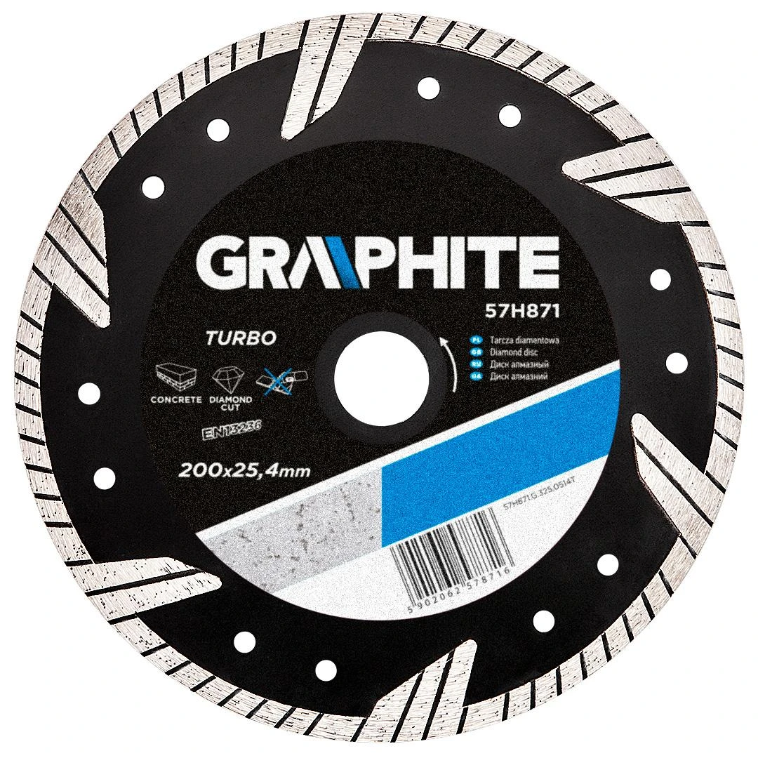 Graphite Tarcza Deimantinis diskas 200 x 25,4 mm, turbo