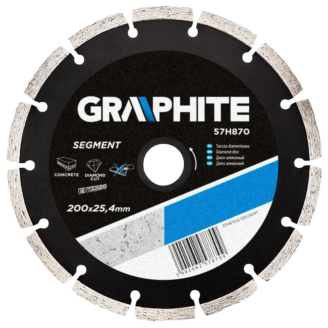 Graphite Tarcza Deimantinis diskas 200 x 25,4 mm, segmentuotas