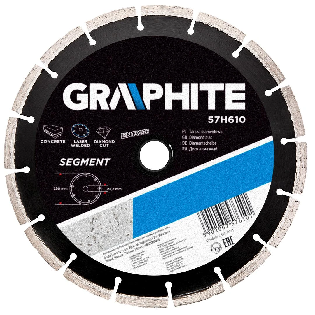 Graphite Grafito segmentuotas deimantinis peilis 230x22,2mm