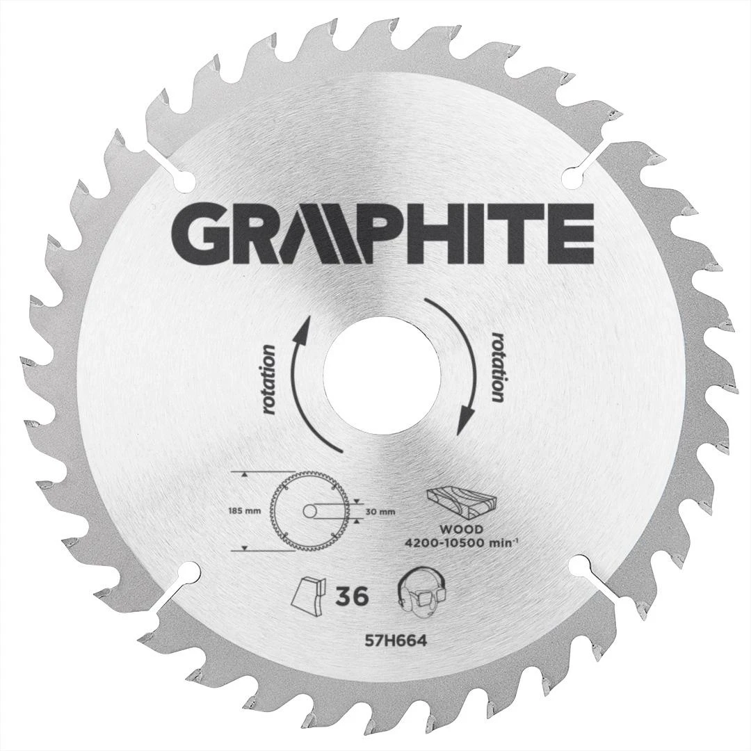 Tarcza Grafito diskinis pjūklas 185x30x3,2mm 36z.
