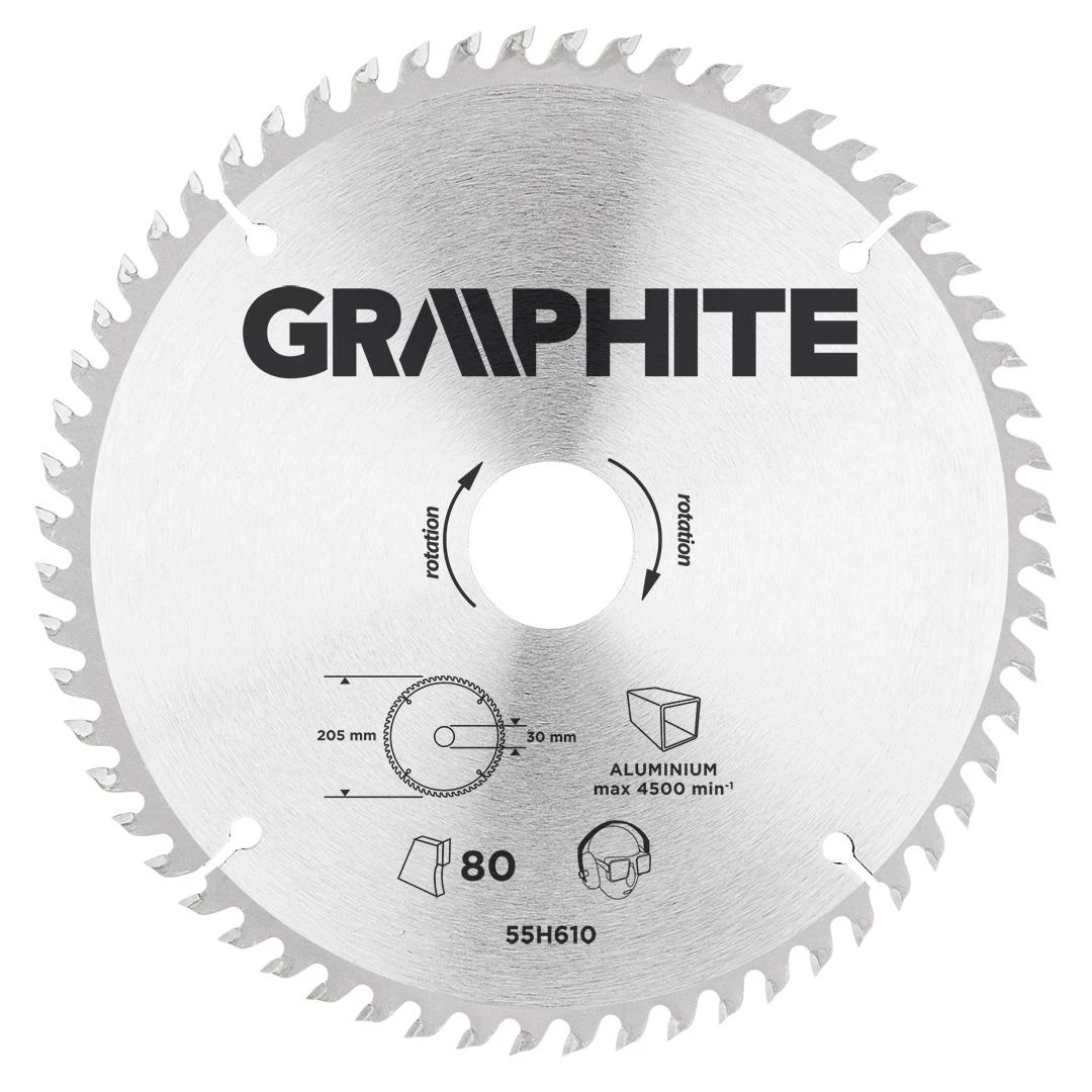 Graphite Diskinio pjovimo diskas, Widia, 210 x 30 mm, 100 dantų, aliuminio
