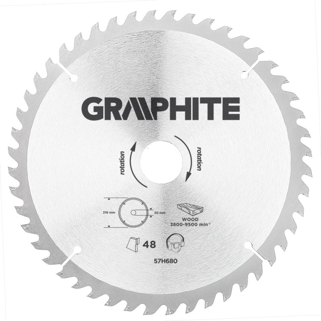 Graphite Grafitinis diskinis pjūklas 216x30x3,2mm 48z. - 57H680