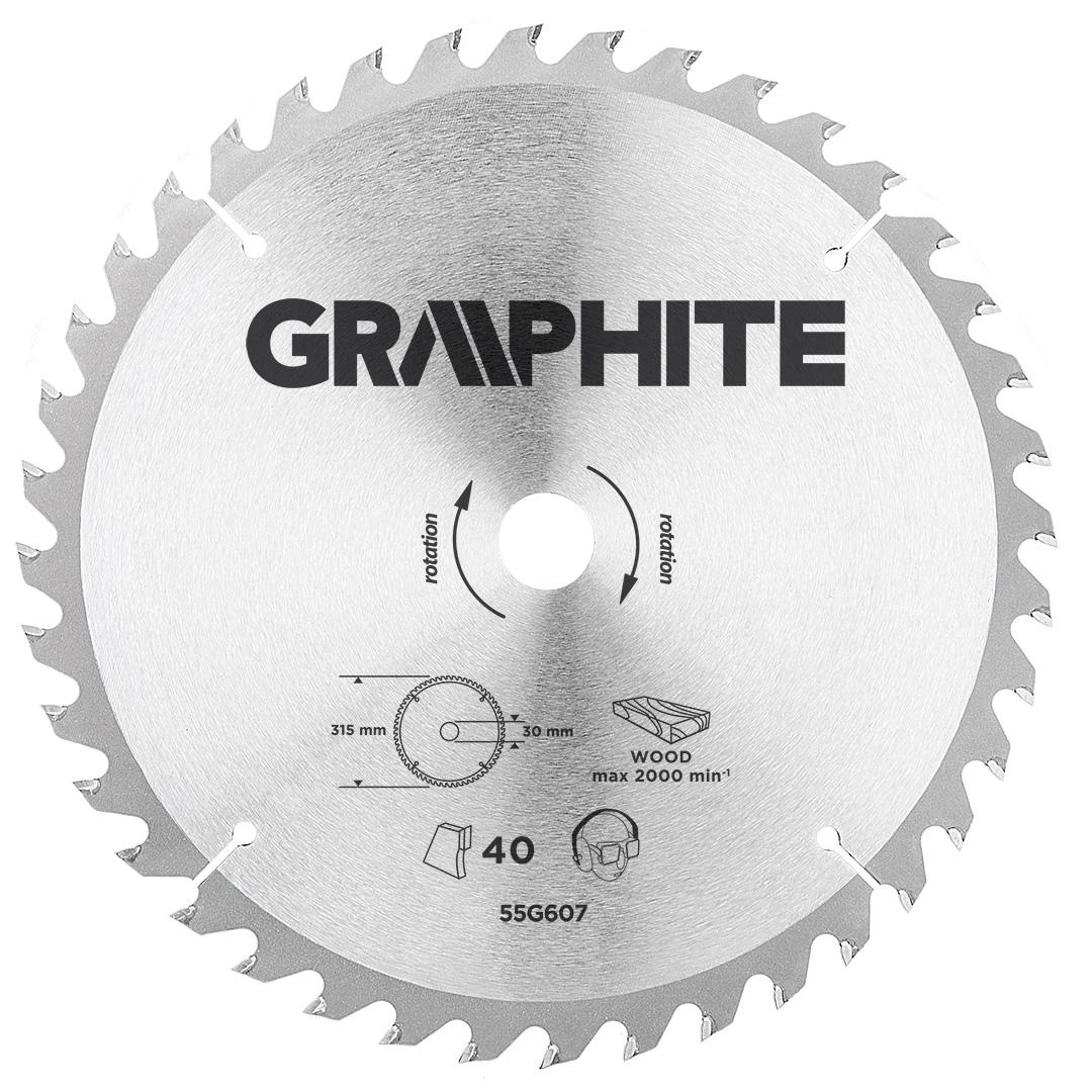 Graphite Tarcza Widia pjūklo diskas, 315 x 30 mm, 40 dantų