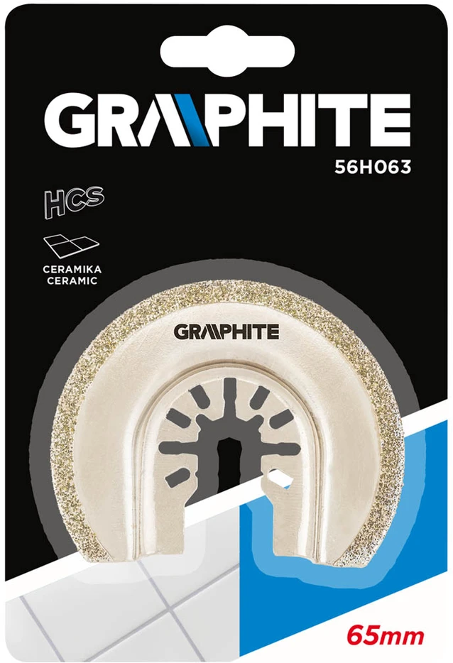 Grąžtas Graphite Pusapvalis diskas 65 mm, HCS, galvanizuota deimanto dulkių danga