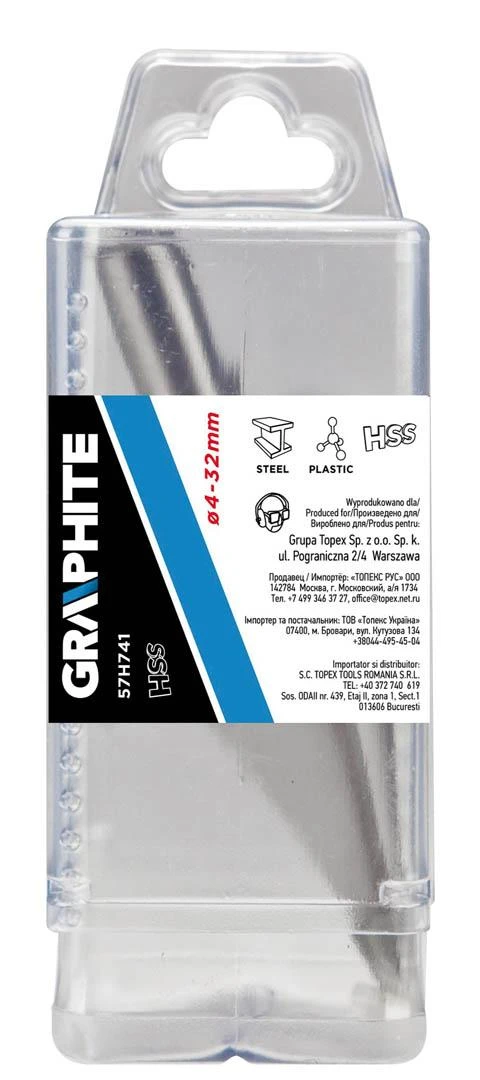 Grąžtas Graphite Grafitas Nuolat kintamas gręžimo bitas 4-32 mm