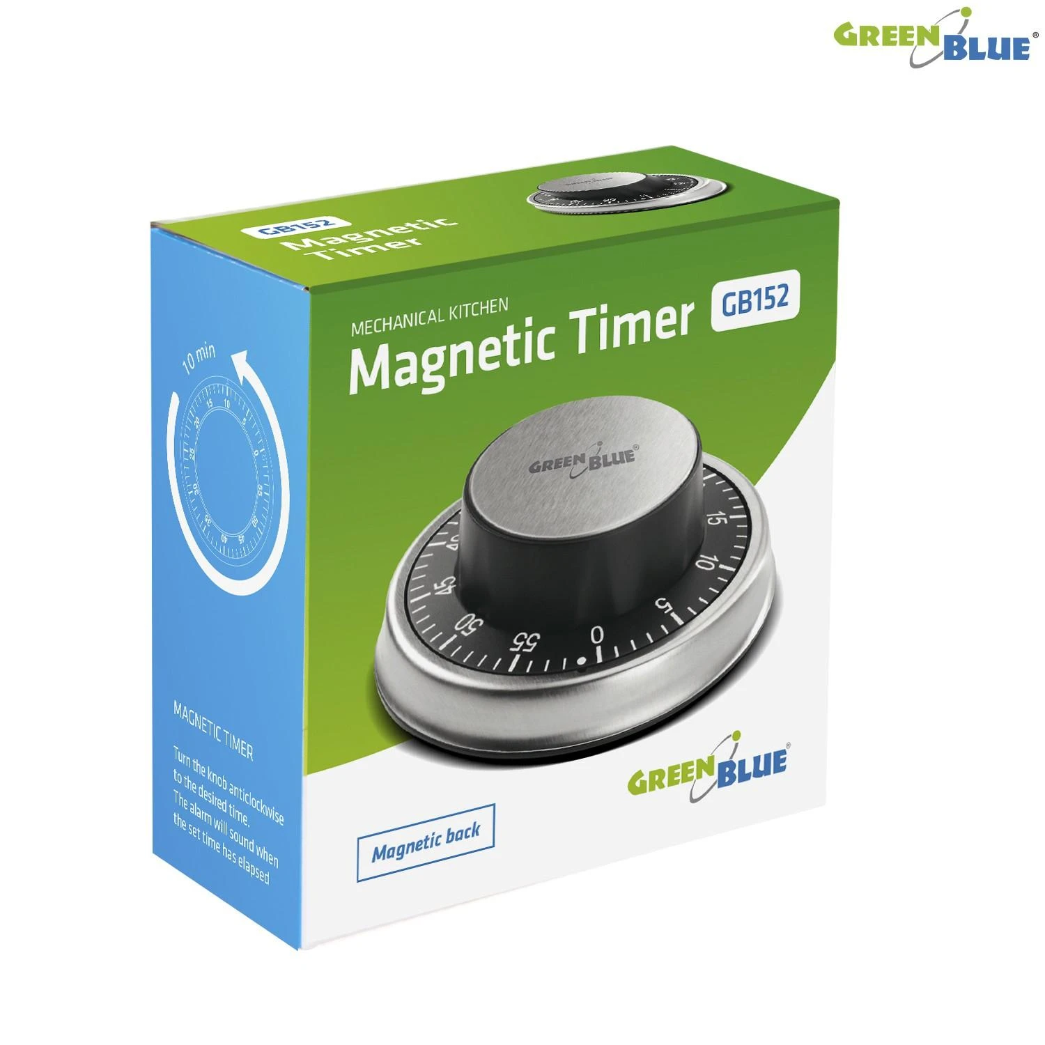 Mechaninis GreenBlue laikmatis, sidabrinis (GB152)