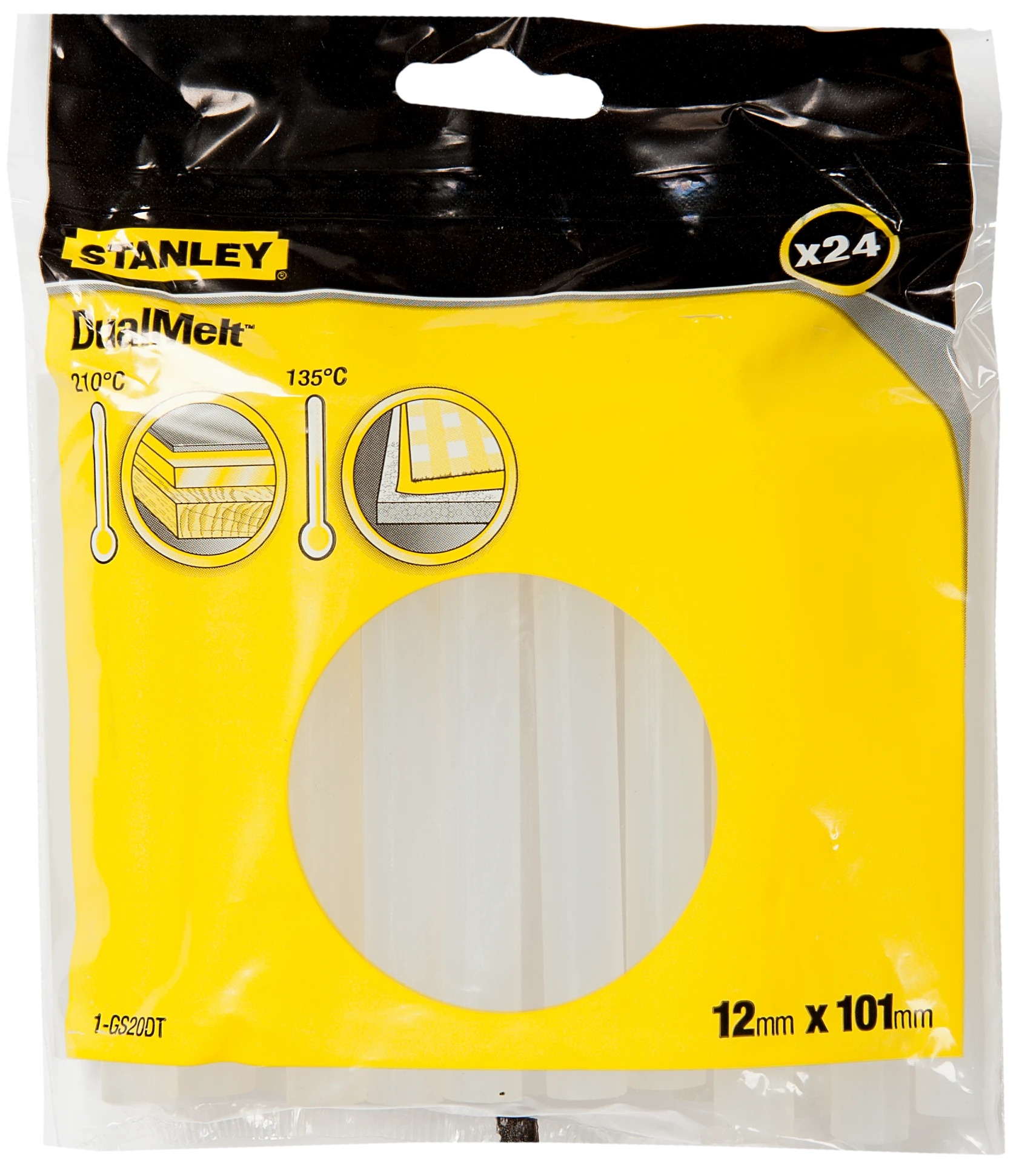 Stanley Dvigubo lydymosi klijų lazdelės, 24 vnt., 12 mm