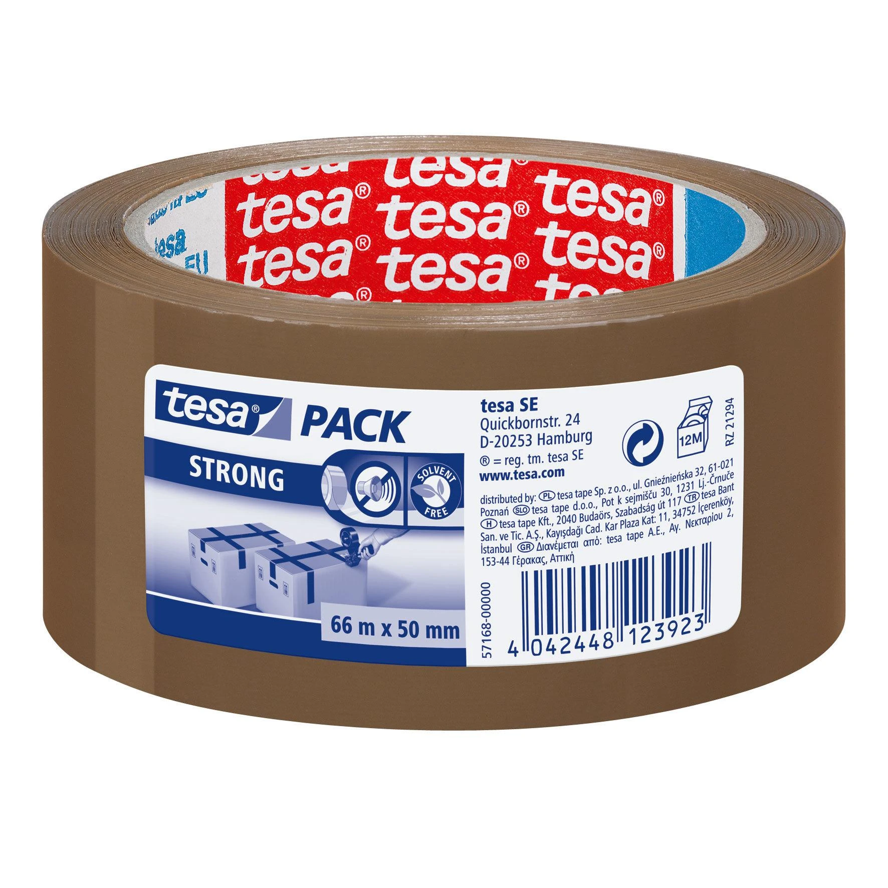 Pakavimo juosta Tesa Strong, 50mmx66m, ruda 1115-017