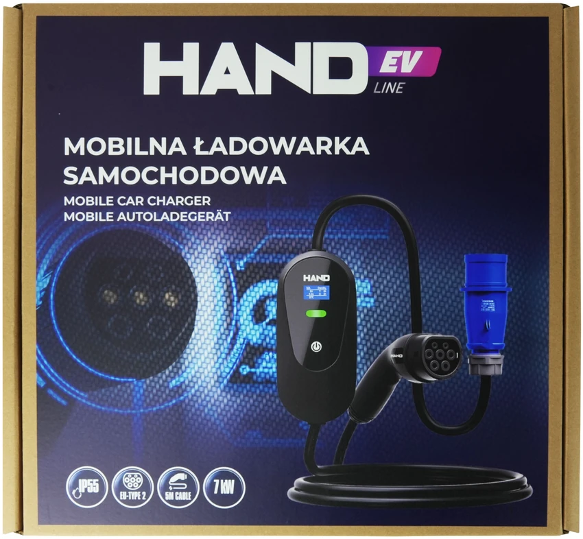 Hand Ev Įkroviklis samochodowa mobili regulowana type 2; 7 kw; 220v; 32a; ip55; dł przewodu 5m