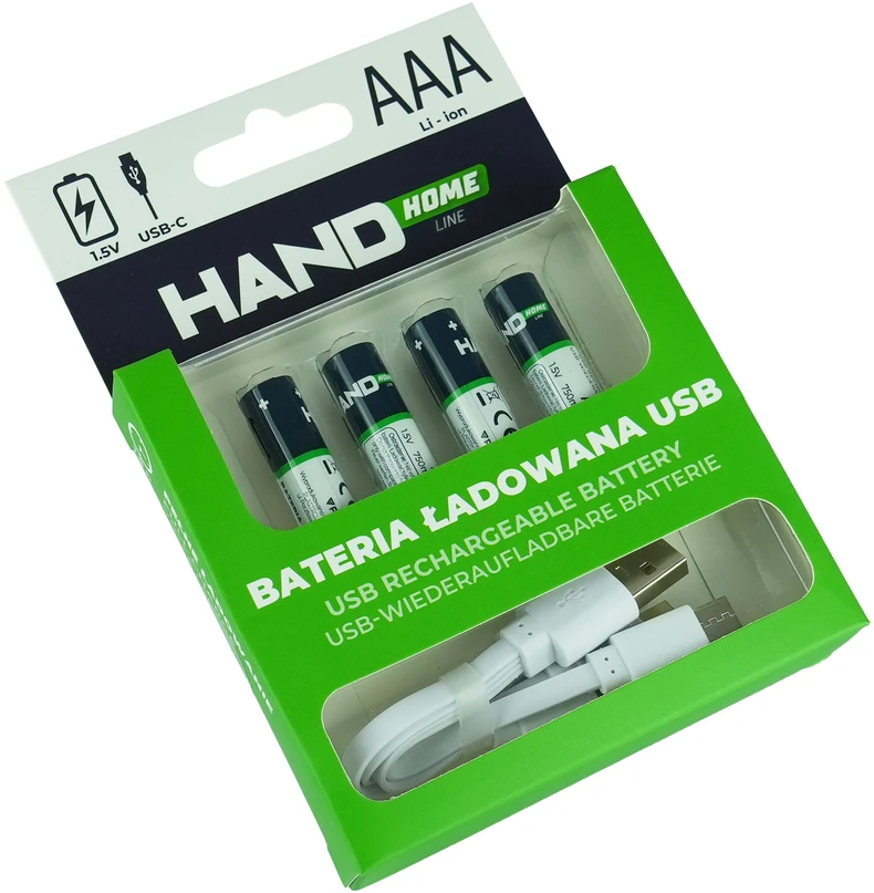 Plastrol Bateria ładowana usb-c, 750mwh, 4xaaa