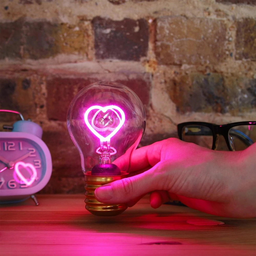 Hand Light Dekoracja świetlna żarówka; ładowalna 250mah, li-ion usb-c; on/off; multikolor serce