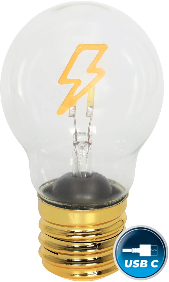 Hand Light Dekoracja świetlna żarówka; ładowalna 250mah, li-ion usb-c; on/off; multikolor piorun