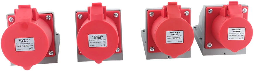 HAND Fiksuotas maitinimo lizdas 5p - 32A GN-532S Plastrol
