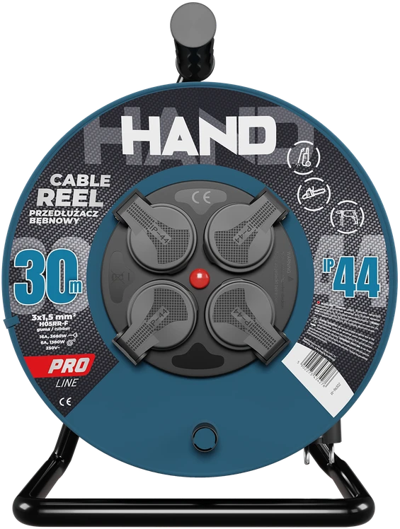Hand Pro Plastrol HAND BŪGNINIS ILGINTUVAS 30m 3×1,5mm 16A / 3680W / IP44