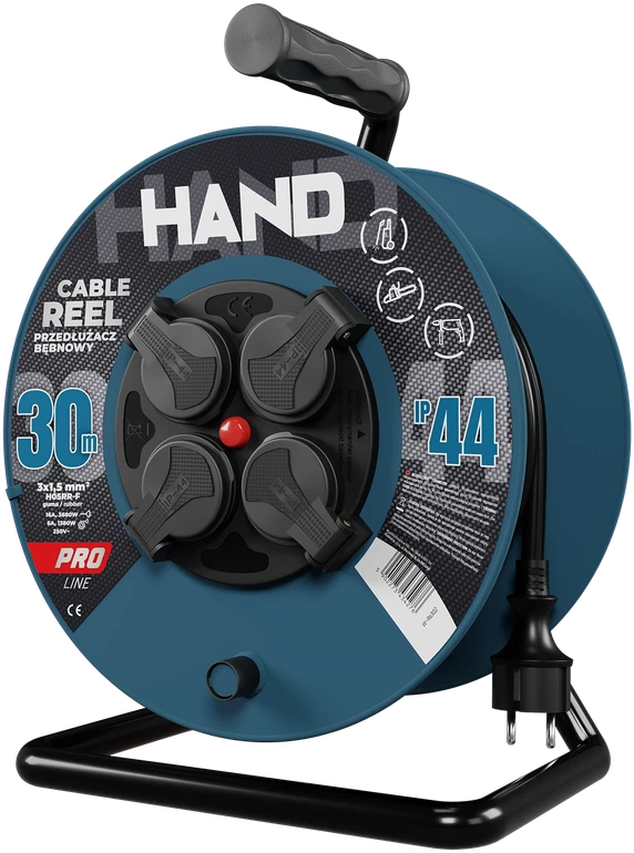 Hand Pro Plastrol HAND BŪGNINIS ILGINTUVAS 30m 3×1,5mm 16A / 3680W / IP44