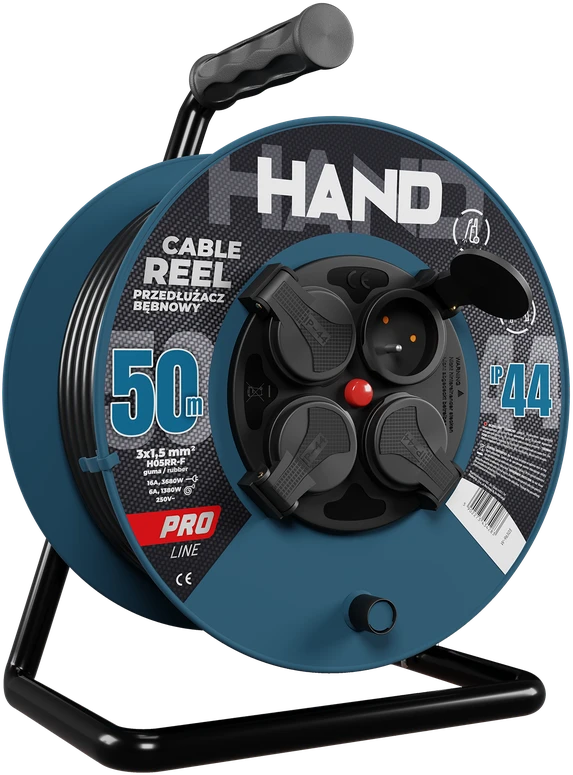 Hand Pro Plastrol Būgninis ilgintuvas 50m 3×1,5mm 16A / 3680W / IP44