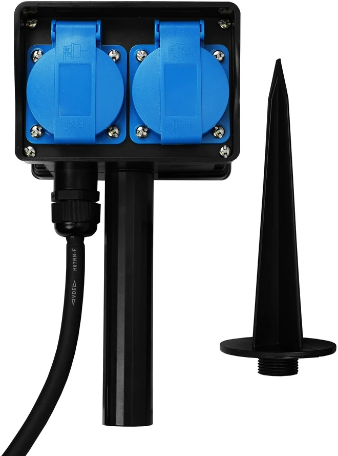 Hand Pro Sodo ilgintuvas keturgubas įkalamas, guminis, 3×1,5mm, 1,5m, IP44, prancūziškas lizdas