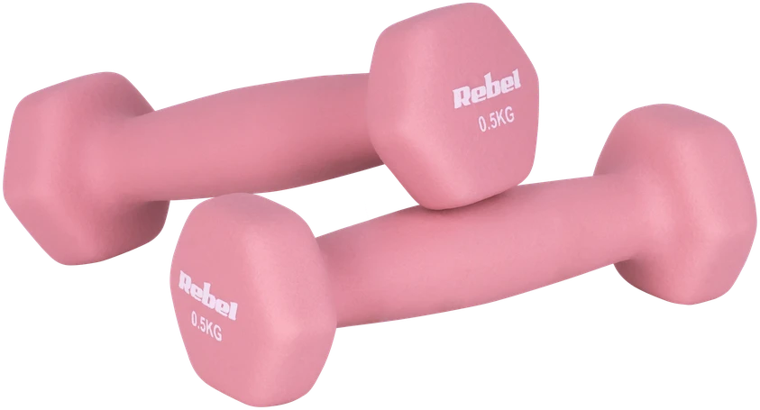 Hantelki Ketaus neopreno hanteliai HEX 2x0.5kg, REBEL ACTIVE