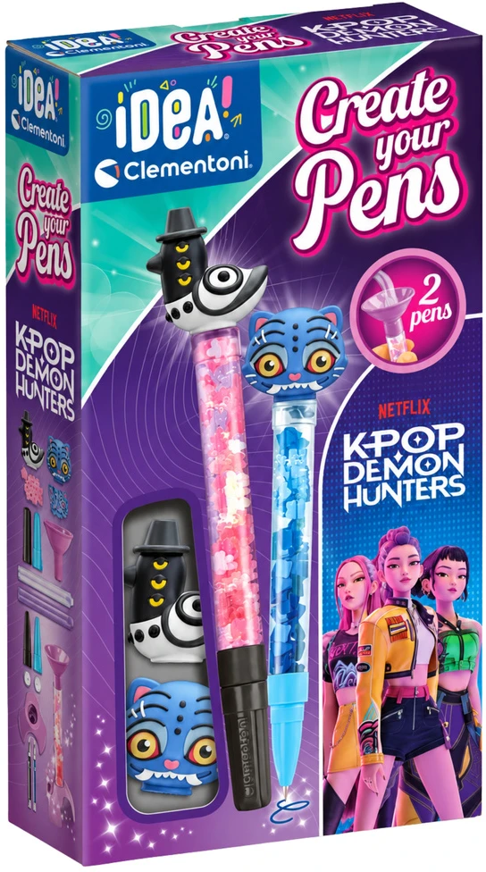 Clementoni Kūrybinis rašiklių gamybos rinkinys „K-Pop Demon Hunters“, 2 vnt.