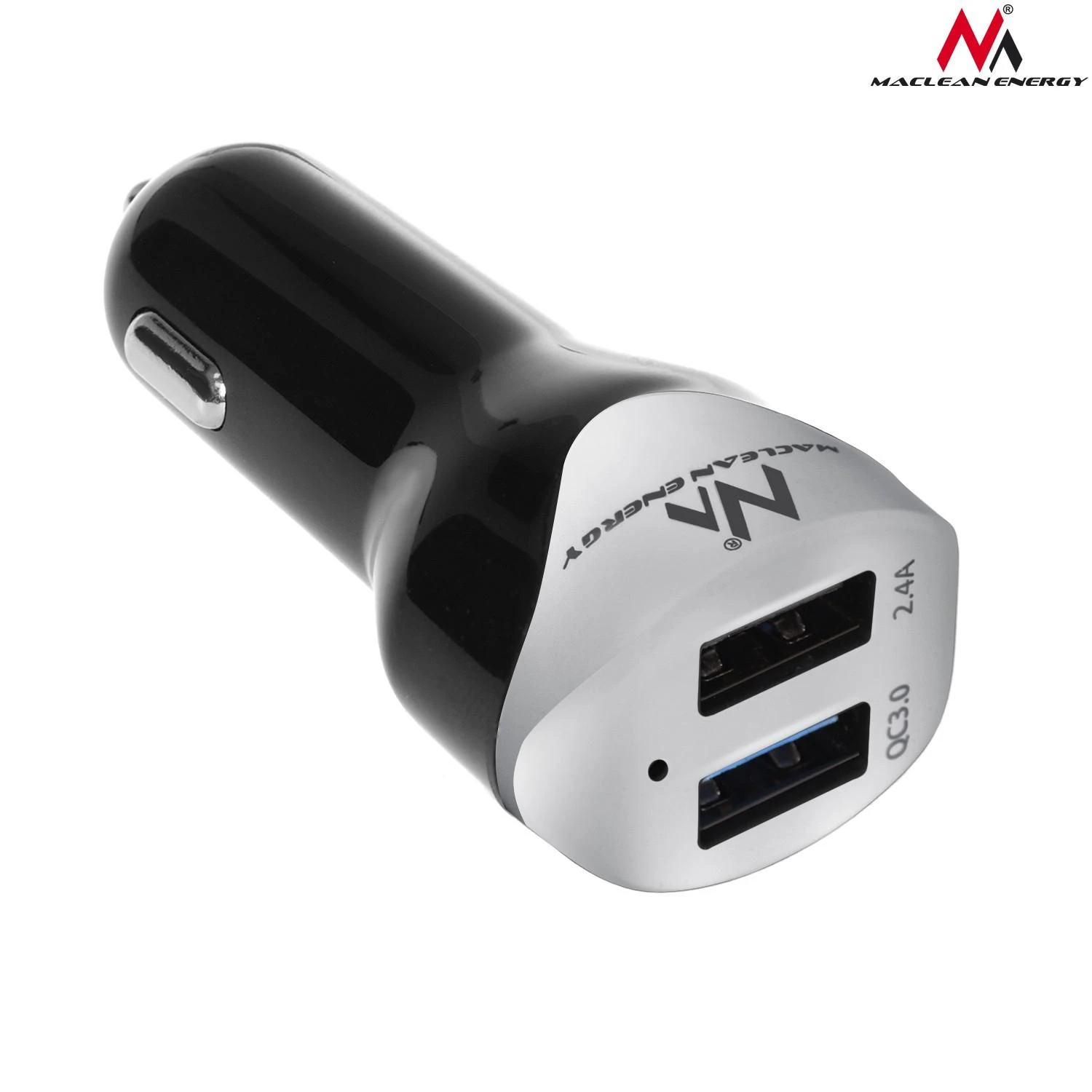 MACLEAN MCE157 Maclean MCE157 Automobilinis pakrovėjas max4,8A 2xUSB Qualcomm QC QC 3.0 plus 1,5m sidabrinis