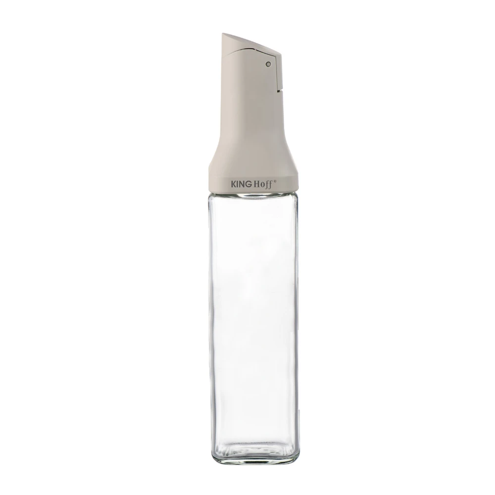 King Hoff Buteliukas Butelis su pilstymo antgaliu 500 ml aliejui ir actui, stiklinis, kinghoff, kh-2004