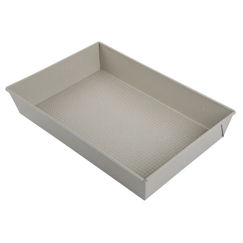 King Hoff Stačiakampė kepimo forma 36,5 × 24 × 6 cm, anglinio plieno, nelimpanti marmurinė danga, smėlio spalvos, „Kinghoff“, kh-1975