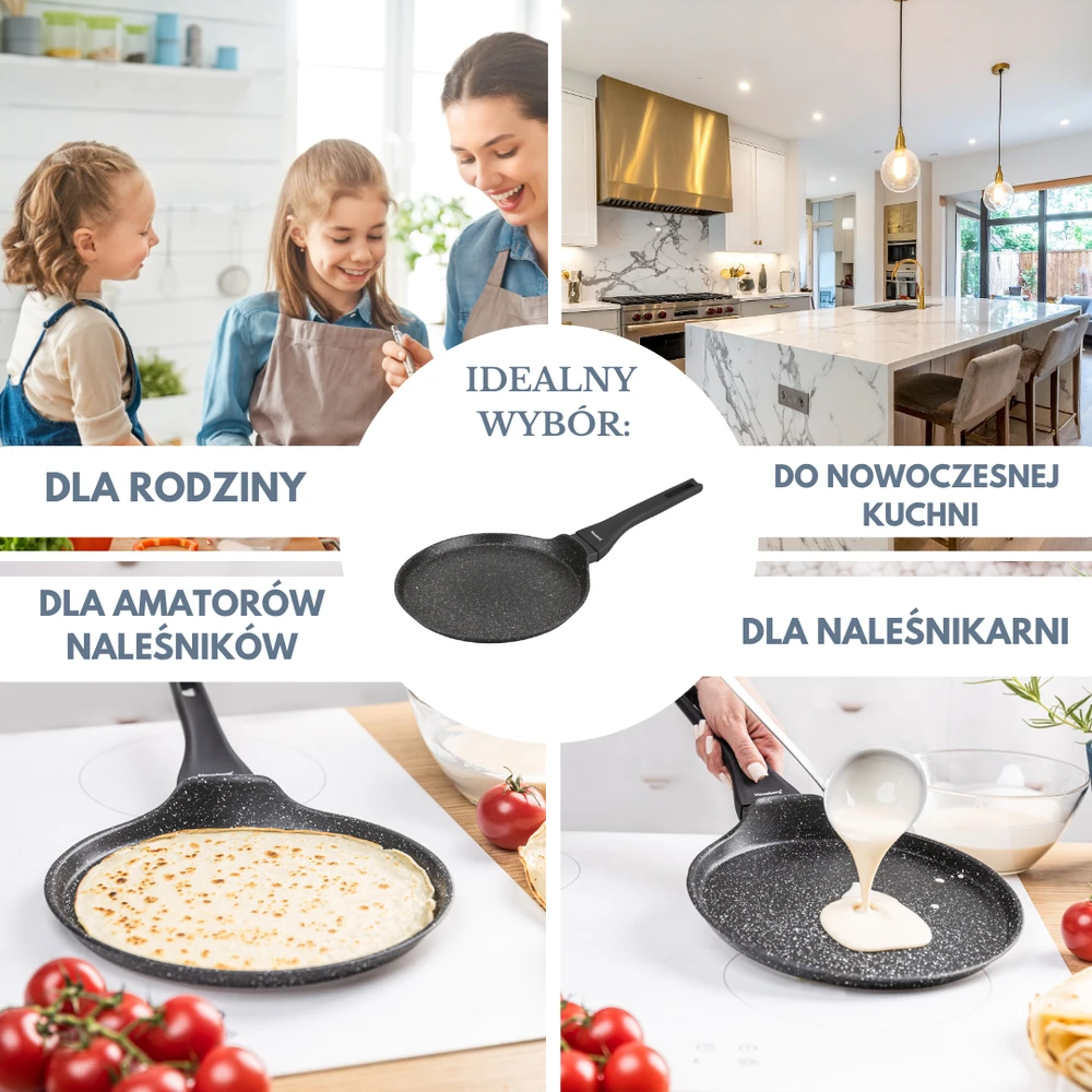 Keptuvė Blynų kepimo forma 24 cm, marmurinė nelimpanti danga, aliuminis, indukcinė, Klausberg, kb-7957