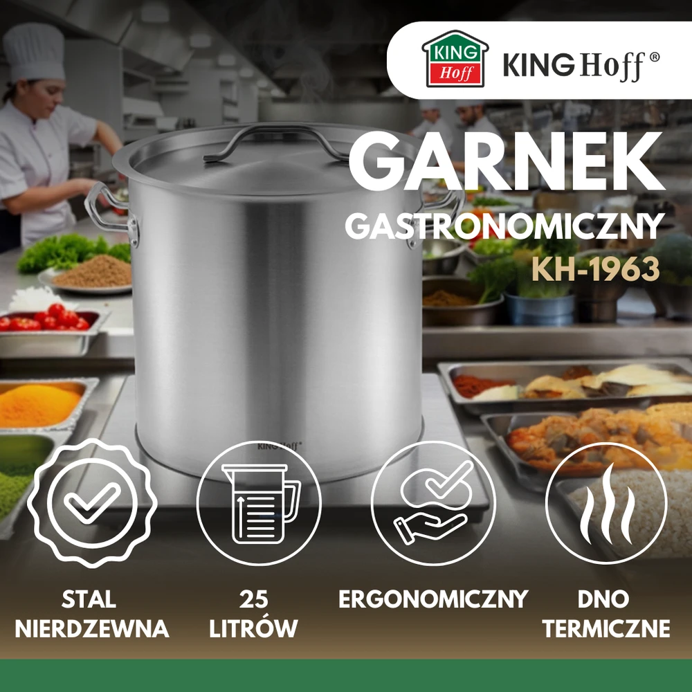 King Hoff Gastronorm puodas, nerūdijantis plienas, skersmuo 32cm, 25l, kinghoff, kh-1963