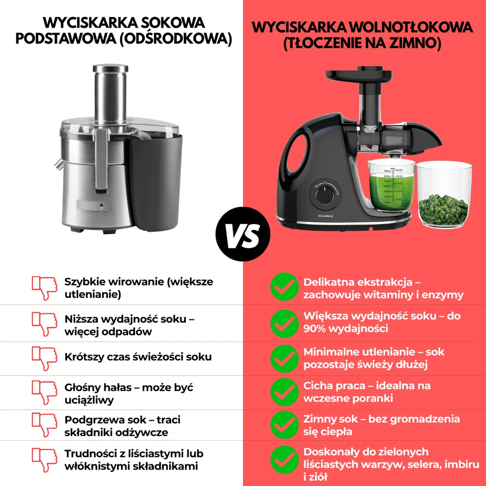 Sulčiaspaudė Lėta sulčiaspaudė vaisiams ir daržovėms, horizontali su rankena, 150 W, juoda, Klausberg, kb-7861
