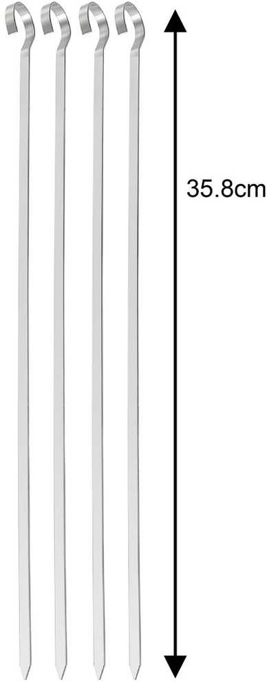 Szpikulce Šašlykų iešmeliai, komplektas - 4 vnt, 35,8 cm, nerūdijantis plienas, kinghoff, kh-1914