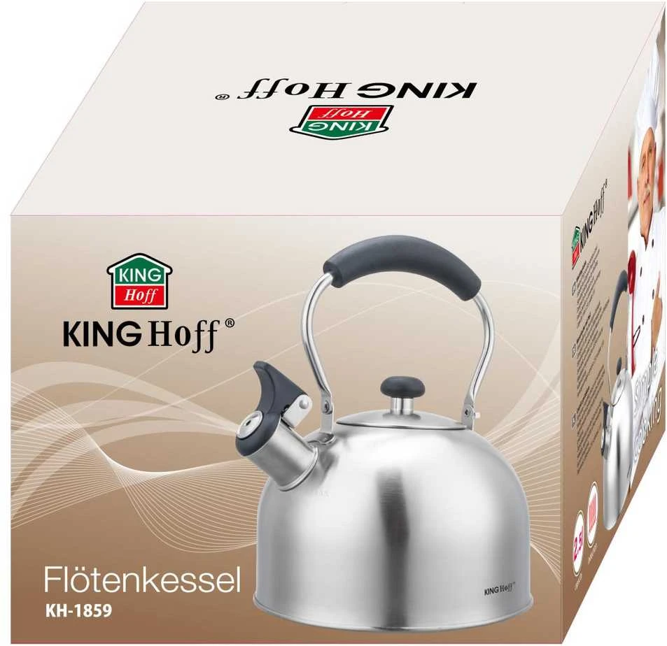 King Hoff Švilpiantis virdulys, 2,5 l, nerūdijančio plieno, kinghoff, kh-1859
