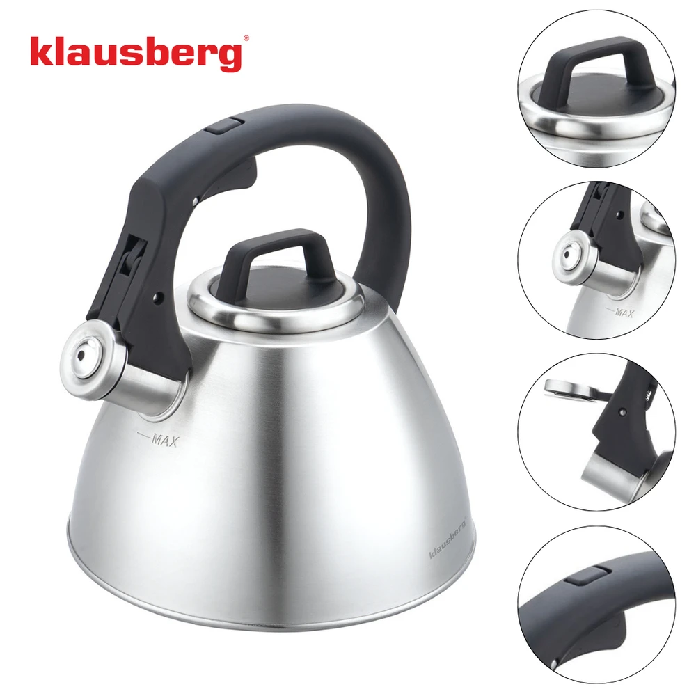 Virdulys, 2,5 l plieno virdulys su švilpuku ir minkšta rankena, Klausberg kb-7951