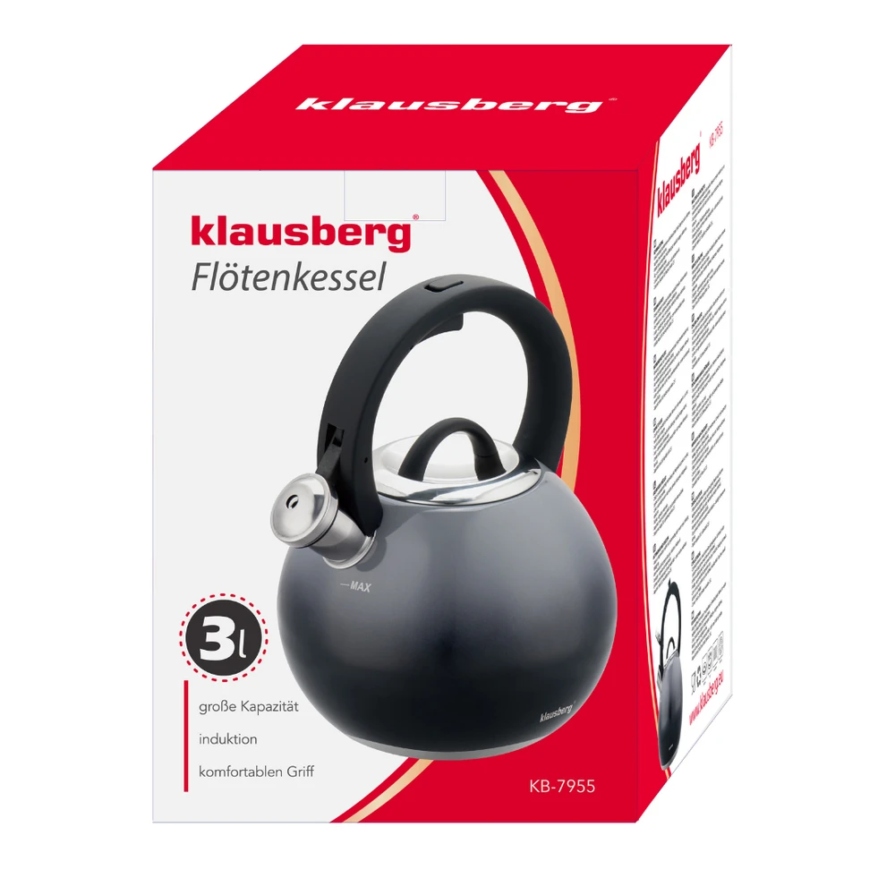 Virdulys, Plieninis virdulys 3 l grafito blizgesio, klausberg KB-7955