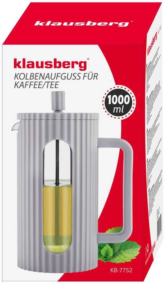 Klausberg Kavos/arbatos virimo aparatas su presu, talpa 1 l, juodas, kb7751
