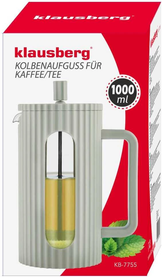 Klausberg Kavos/arbatos virimo aparatas su presu, talpa 1 l, alyvuogių spalvos kb7755
