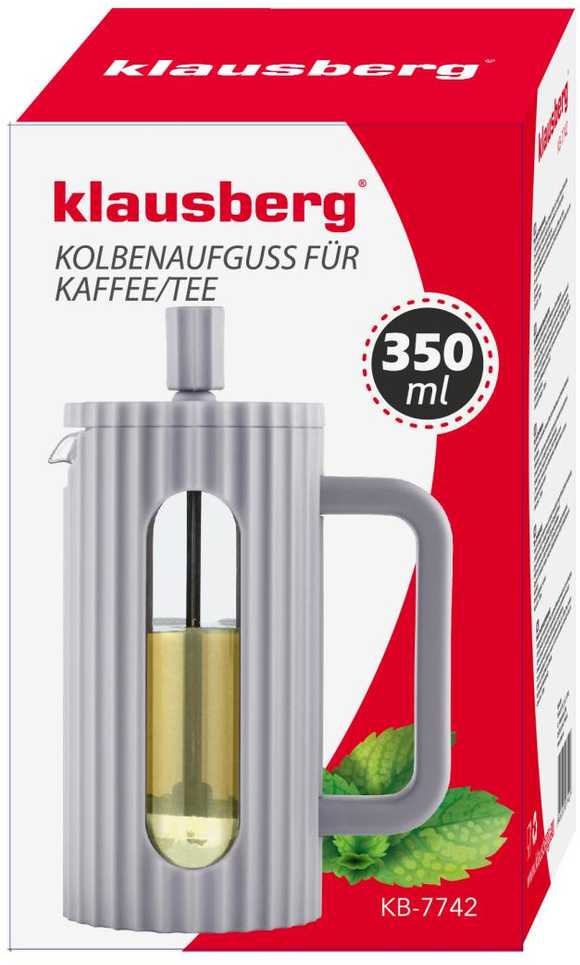Kavos aparatas Klausberg Zaparzacz Kavos/arbatos virimo aparatas su presu, talpa 0,35 l, pilkos spalvos, kb7742