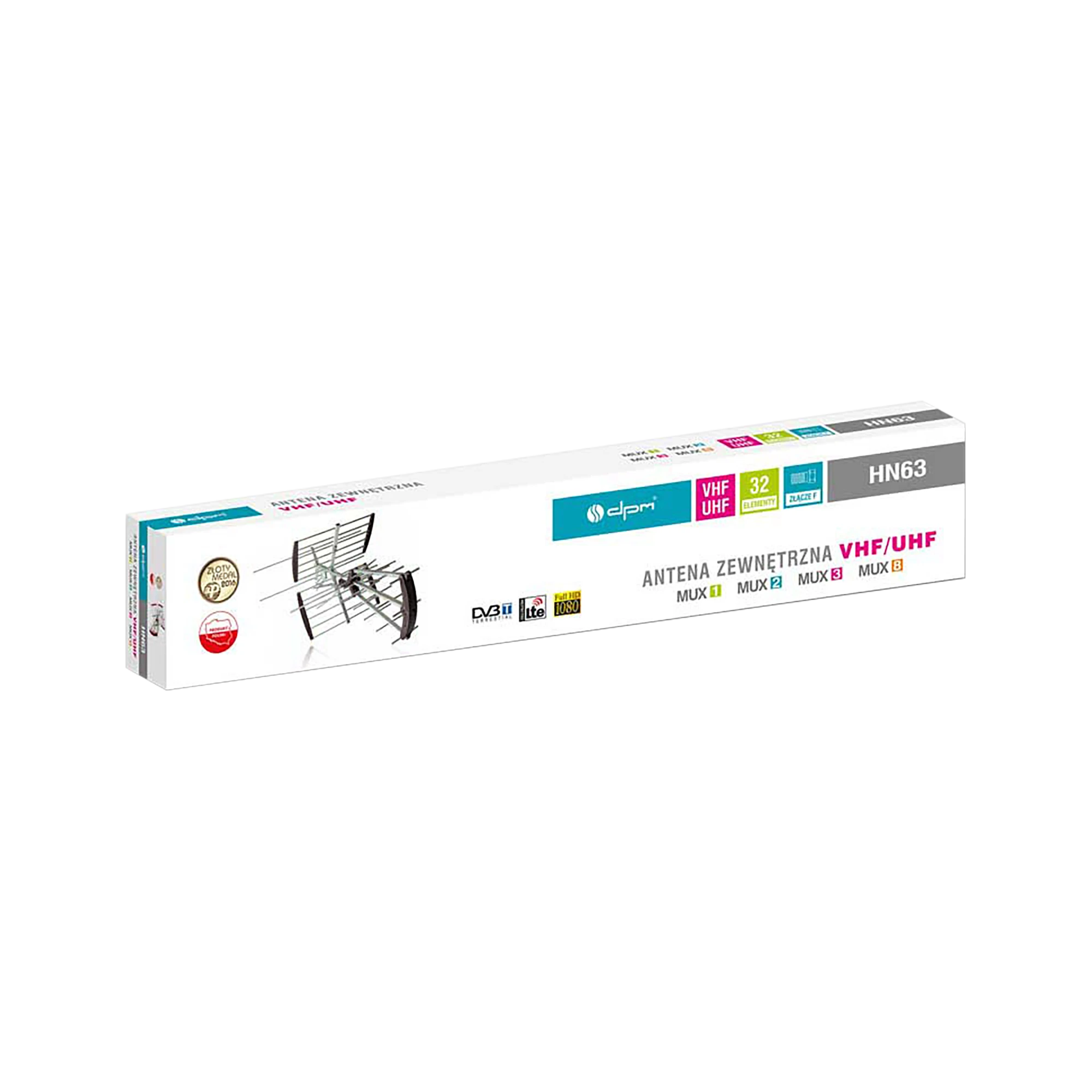Oem Kryptinė antena DVB-T / DVB-T2 DPM HN62NWZ su LTE filtru, 38 elementai, su stiprintuvu