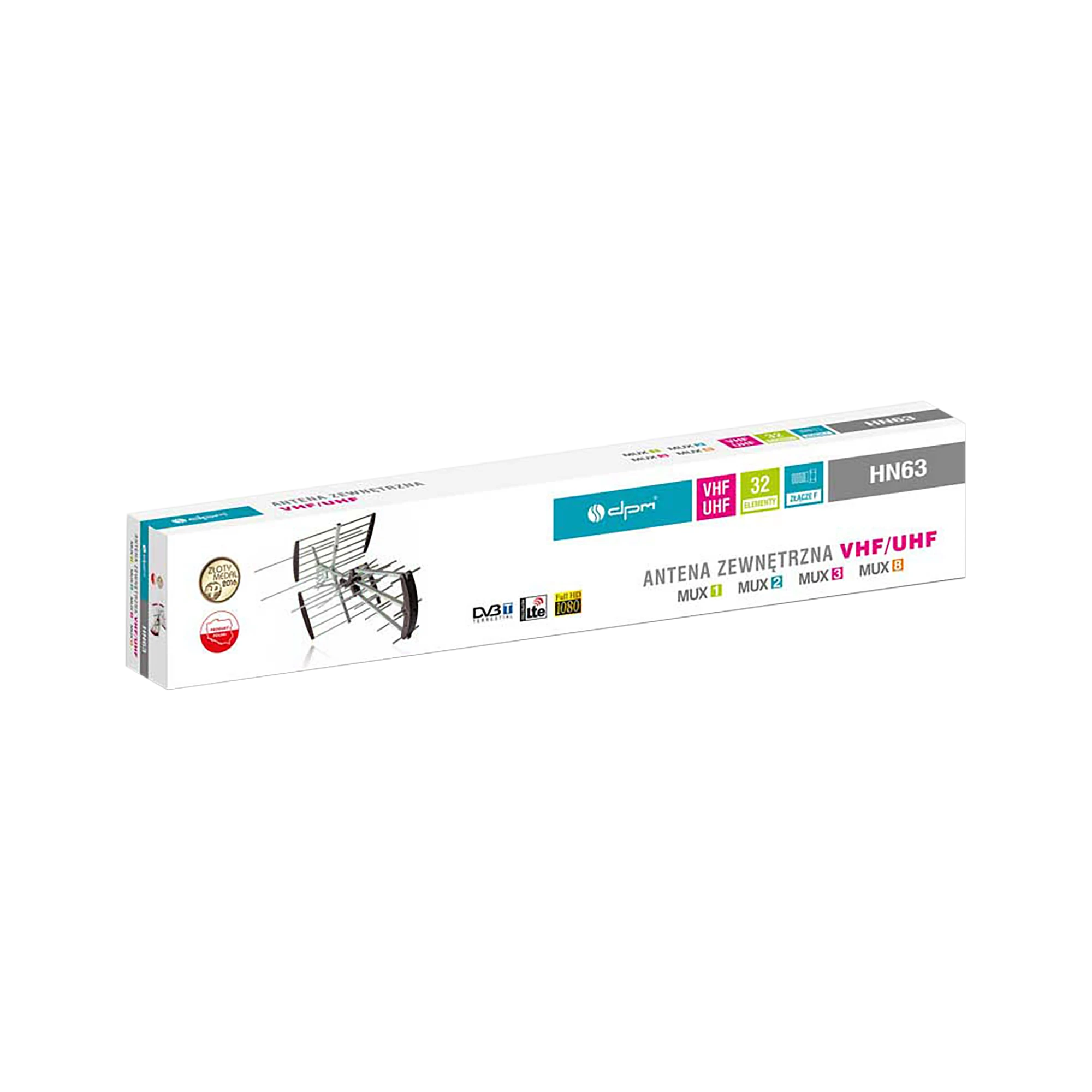 Oem Kryptinė antena DVB-T / DVB-T2 DPM HN63NWZ su LTE filtru, 32 elementai, su stiprintuvu