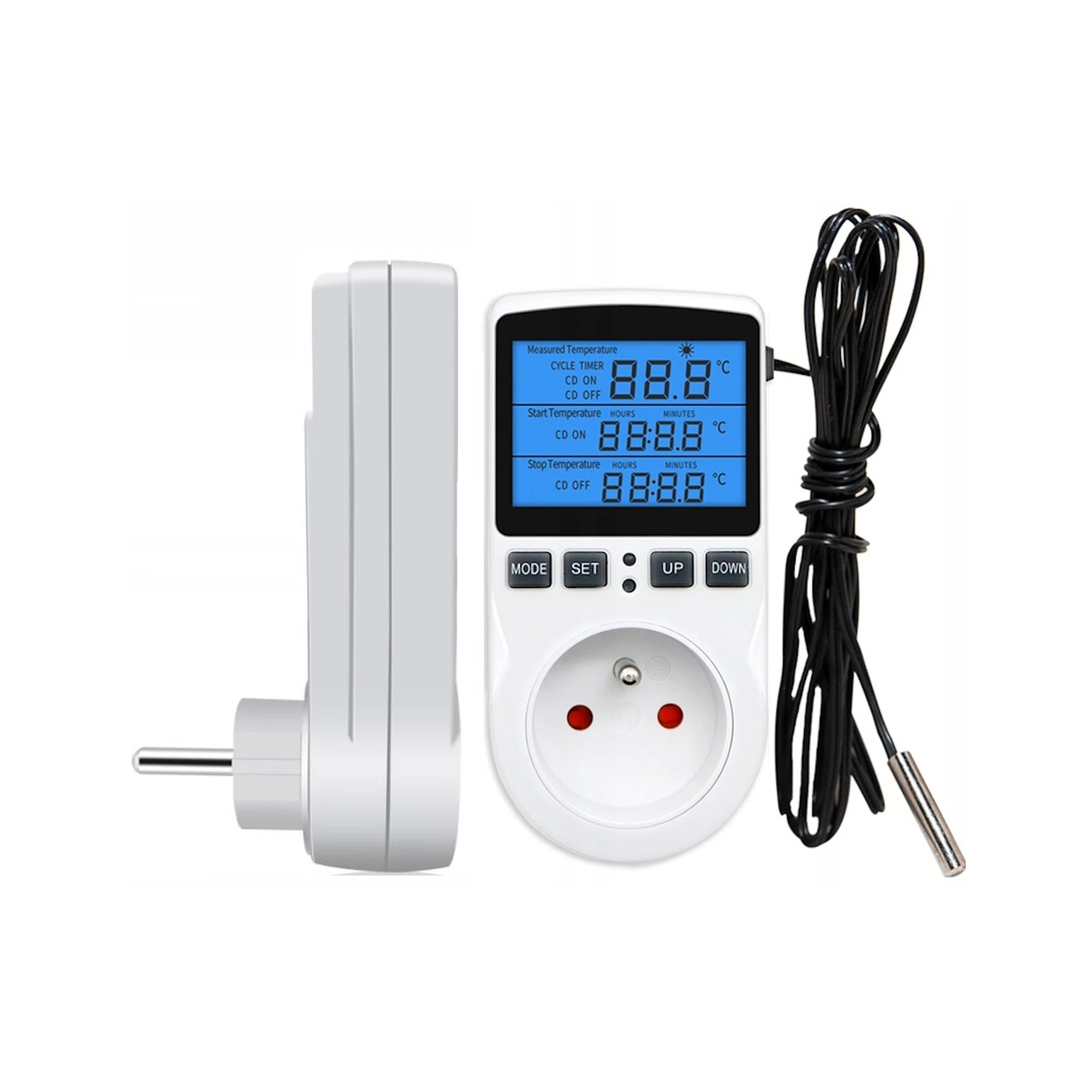 Eurokomp E6185 termostatas su LCD ekranu ir temperatūros davikliu