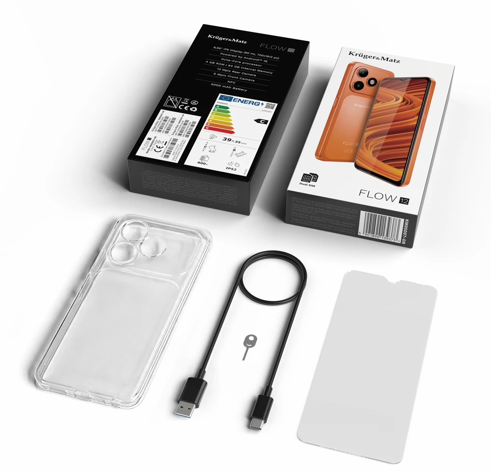 Išmanusis telefonas Kruger & Matz FLOW 12 oranžinis