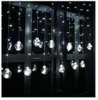 Iso Trade Apvalių lempučių girlianda užuolaida 108LED USB - šaltai balta